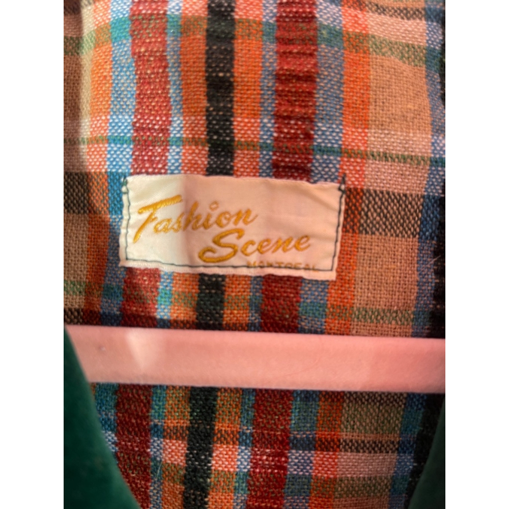 Vintage Women's Fashion Scene Plaid Blazer Jacket Size S Green - Picture 8 of 13